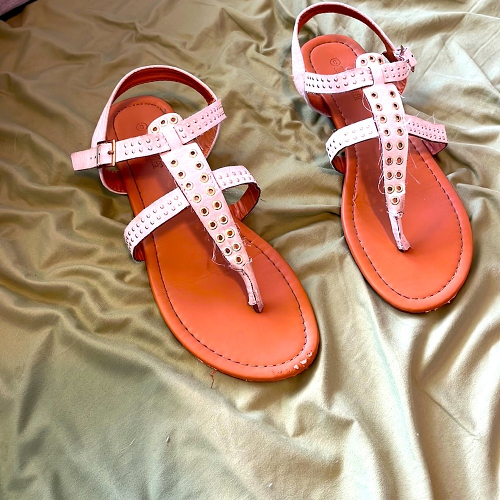 White and gold sandals
